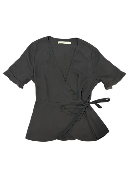 Zara Tops - Zara Black flowy Wrap Tie-Front Blouse